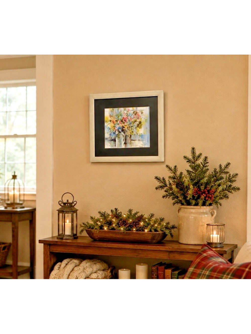 Brent Heighton Signed Floral Watercolor Art Print Framed Flowers Still Life